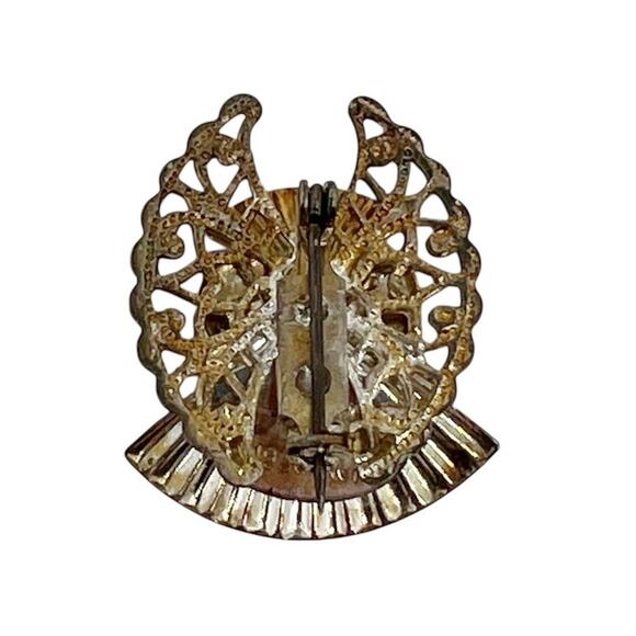 Vintage 1995 Jane Davis AOL Angel Pin Brooch with Faux Pearl and Filigree Wings - Picture 2 of 2